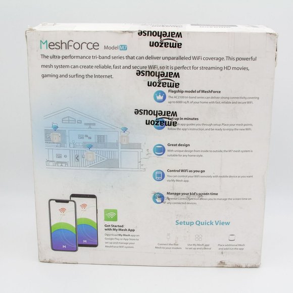 Meshforce M7 Tri-Band Whole Home Mesh WiFi System (3 Pack), Gigabit Mesh WiFi Ro - Picture 6 of 8